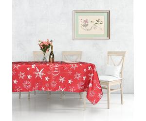 Neel Blue Polyester Xmas Design Tablecloth 60" X 84"
