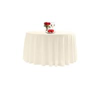 Neel Blue Premium Polyester Round Tablecloth - 90 Inch in Ivory Neel Blue Ivory