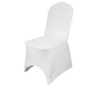 Neel Blue Premium Polyester Spandex White Chair Cover For Wedding - 220Gsm - Pack Of 1