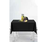 Neel Blue Premium Polyester Tablecloth, Linen Table Cover, 228cm 228cm in Black Neel Blue Black
