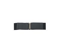 Neel Blue PU Leather Stretchy Waist Belt, Clip-on Clasp Silver Buckle in Black | Size: Small Neel Blue Black S