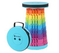 Neel Blue Rainbow Portable Telescopic Stool, Collapsible Plastic Stool For Hiking, Fishing, Camping