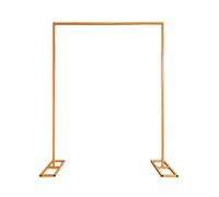 Neel Blue Rectangle Arch Stand Metal Backdrop Stand With Base Garden Arbors - 1.5M X 2M, Gold
