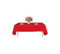 Neel Blue Rectangle Polyester Tablecloth, Premium Linen Table Cover, 177cm x 274cm in Red | Size: 177 cm x 274 cm Neel Blue Red 177 cm x 274 cm