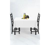 Neel Blue Rectangle Polyester Tablecloth, Premium Linen Table Cover, 177cm x 274cm in White | Size: 177 cm x 274 cm Neel Blue White 177 cm x 274 cm