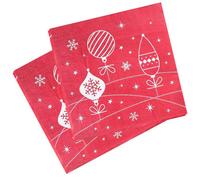 Neel Blue Red And White Blueable Xmas Design Paper Napkins - 33Cm X 33Cm