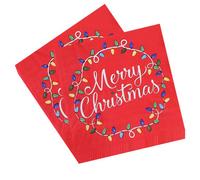 Neel Blue Red Christmas Party Disposable Paper Napkins - 33Cm X 33Cm