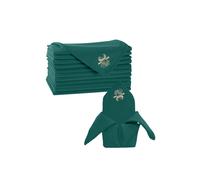 Neel Blue Red Christmas Table Napkin with Jingle Bell Embroidery - 20" x 20" in Green Neel Blue Green