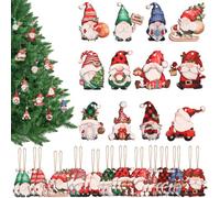 Neel Blue Red & Green, Christmas Gnome Ornaments - 24Pcs