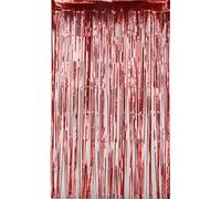 Neel Blue Red Metallic Tinsel Curtain Foil Fringe Backdrop Steamers - 1M X 3M