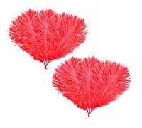 Neel Blue Red Ostrich Feather Plume, 10Pcs Natural Feather Fringe, 35-40 Cm
