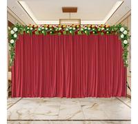 Neel Blue Red Velvet Backdrop Curtain Wrinkle-Free Polyester Fabric Background With Drapes, 3X6 Metres