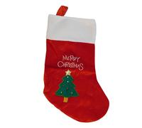 Neel Blue Red Velvet Christmas Stocking with Embroidered Xmas Tree & Merry Christmas Design Neel Blue Red