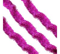 Neel Blue Rose Pink Metallic Shiny Christmas Tinsel Garland For Xmas Tree & Home Decorations, 2M X 9Cm