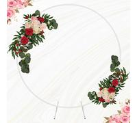 Neel Blue Round Arch Stand Flower Balloon Plants Vine Climbing Metal Frame With Floor Base - 150Cm, White