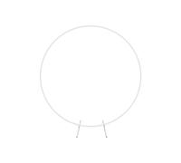 Neel Blue Round Arch Stand Flower Balloon Plants Vine Climbing Metal Frame With Floor Base - 180cm in White Neel Blue White