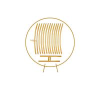 Neel Blue Round Balloon Arch Frame Flower Balloon Plants Vine Climbing Metal Frame with Floor Base - 220cm in Gold Neel Blue Gold