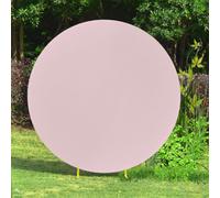 Neel Blue Round Polyester Spandex Arch Stand Backdrop Cover Garden Arbors Cover, Baby Pink - 180Cm
