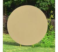 Neel Blue Round Polyester Spandex Arch Stand Backdrop Cover Garden Arbors Cover, Champagne - 200Cm