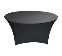 Neel Blue Round Spandex Stretchable Tablecloth 60" - Black
