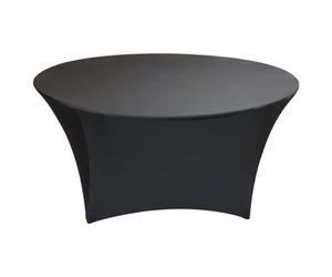 Neel Blue Round Spandex Stretchable Tablecloth 60" - Black 5 Pieces