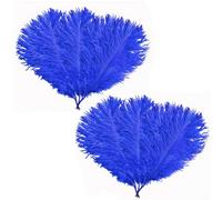 Neel Blue Royal Blue Ostrich Feather Plume, 10Pcs Natural Feather Fringe, 35-40 Cm