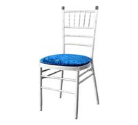 Neel Blue Royal Blue Velvet Chair Seat Pad Cover - Pack Of 1
