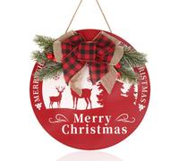Neel Blue Rustic Merry Christmas Wooden Hanging Sign - 29.5Cm