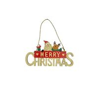 Neel Blue Rustic Wooden Christmas Table Sign, Merry Xmas Tabletop Centrepiece in Natural Neel Blue Natural
