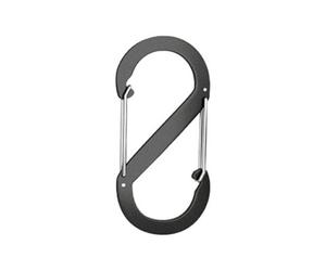 Neel Blue S Carabiner Keyring Clip, Small Dual Spring Opening Keychain Clip Locking Hook - Black 5Pcs