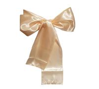 Neel Blue Satin Chair Sashes for Weddings Birthday Party Decoration, 7" x 108" in Beige Neel Blue Beige
