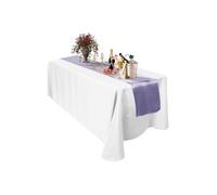 Neel Blue Satin Table Runner, 11" x 108" in Lavender Neel Blue Lavender