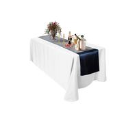 Neel Blue Satin Table Runner, 11" x 108" in Navy Neel Blue Navy