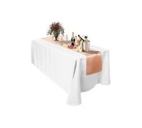 Neel Blue Satin Table Runner, 11" x 108" in Peach Neel Blue Peach