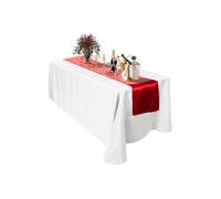 Neel Blue Satin Table Runner, 11" x 108" in Red Neel Blue Red