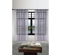 Neel Blue Semi-Transparent Voile Curtain, Pair Window Curtain 2 Panel in Grey | Size: 140 cm width x 220 cm drop Neel Blue Grey 140 cm width x 220 cm drop