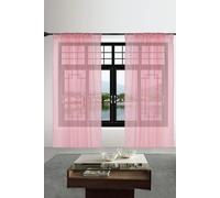 Neel Blue Semi-Transparent Voile Curtain, Pair Window Curtain 2 Panel in Light Pink | Size: 142 cm width x 137 cm drop Neel Blue Light Pink 142 cm width x 137 cm drop
