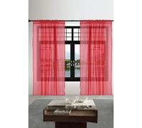 Neel Blue Semi-Transparent Voile Curtain, Pair Window Curtain 2 Panel in Red | Size: 140 cm width x 220 cm drop Neel Blue Red 140 cm width x 220 cm drop