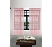 Neel Blue Semi-Transparent Voile Curtain, Pair Window Curtain 2 Panel in Rose Gold | Size: 142 cm width x 183 cm drop Neel Blue Rose Gold 142 cm width x 183 cm drop