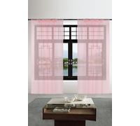 Neel Blue Semi-Transparent Voile Curtain, Pair Window Curtain 2 Panel in Rose | Size: 142 cm width x 137 cm drop Neel Blue Rose 142 cm width x 137 cm drop