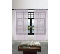 Neel Blue Semi-Transparent Voile Curtain, Pair Window Curtain 2 Panel in Silver | Size: 142 cm width x 229 cm drop Neel Blue Silver 142 cm width x 229 cm drop