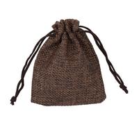 Neel Blue Set Of 10Pcs Burlap Gift Bag With Drawstring Small Candy Bags, Brown - 7X9Cm