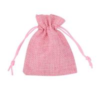 Neel Blue Set Of 10Pcs Burlap Gift Bag With Drawstring Small Candy Bags, Pink - 7X9Cm