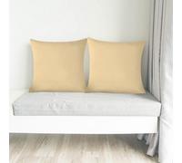 Neel Blue Set Of 2 Square Cushion Covers, Ivory Polyester Linen Pillow Case, 45Cm X 45Cm