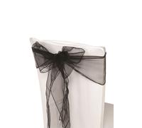 Neel Blue Set of 25 Organza Sashes Wider Fuller Bow for Party Decoration, 17cm x 280cm in Black | Size: 17 cm x 280 cm Neel Blue Black 17 cm x 280 cm