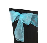 Neel Blue Set of 25 Organza Sashes Wider Fuller Bow for Party Decoration, 17cm x 280cm in Bright Blue | Size: 17 cm x 280 cm Neel Blue Bright Blue 17 cm x 280 cm