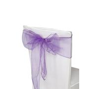 Neel Blue Set of 25 Organza Sashes Wider Fuller Bow for Party Decoration, 17cm x 280cm in Purple | Size: 17 cm x 280 cm Neel Blue Purple 17 cm x 280 cm
