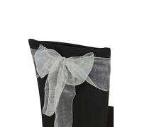 Neel Blue Set of 25 Organza Sashes Wider Fuller Bow for Party Decoration, 17cm x 280cm in Silver | Size: 17 cm x 280 cm Neel Blue Silver 17 cm x 280 cm