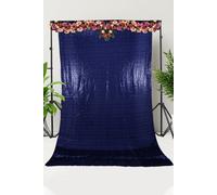 Neel Blue Shiny Fabric Sequin Backdrop Glitter Curtain, Royal Blue - 4Ft X 9Ft