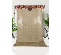 Neel Blue Shiny Sequin Backdrop Glitter Curtain - 4x7FT in Metallic Gold Neel Blue Metallic Gold